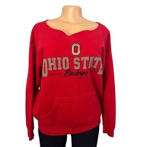 Ohio State Buckeyes Red Cold Shoulder Sweatshirt